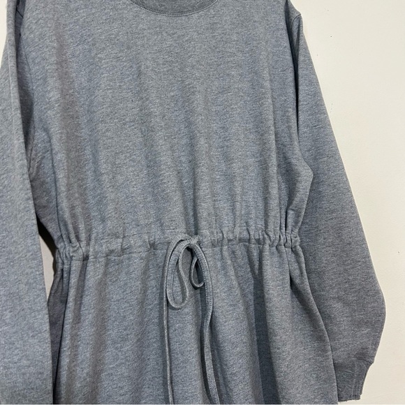 Norma Kamali Long Sleeve Heather Gray Sweatshirt Dress SIZE LARGE - Picture 3 of 6